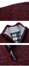 Load image into Gallery viewer, Men's Fleece Thicker Sweater Half Zipper Turtleneck Warm Pullover High Quality Male Slim Knitted Wool Sweaters For Spring
