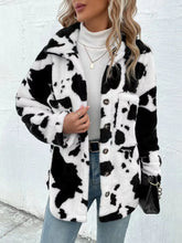 Load image into Gallery viewer, Women's Cow Print Double-sided Cashmere Coat Autumn Winter Loose Coats With Pockets Single Breasted Lapel Collar Plush Jacket
