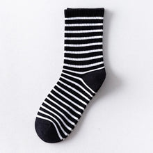 Load image into Gallery viewer, Colorful Striped Cotton Crew Socks
