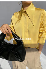Load image into Gallery viewer, Elegant Satin Office Casual Shirt
