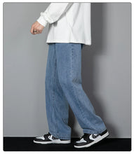 Load image into Gallery viewer, 2026 New Korean Men's Casual Long Jeans Classic Man Straight Denim Wide-leg Pants Solid Color Light Blue Grey Black
