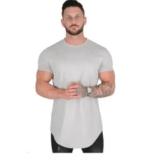 Load image into Gallery viewer, Muscle Fitness T-shirt Summer Men's Athleisure Workout short sleeve T-shirt High Quality cotton Men T-shirt Gym Sport Shirt Tops
