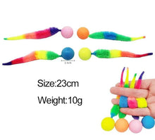 Load image into Gallery viewer, Cat interactive toys Tickle Cat Colorful bouncing ball Pet supplies Puzzle teasing indoor cat worm caterpillar elastic toy
