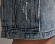 Load image into Gallery viewer, Retro Denim Utility Knee Shorts

