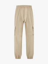 Load image into Gallery viewer, Men's Grid Cargo Joggers Drawstring Elastic Waist Multi Pocket Casual Ankle Length Trousers

