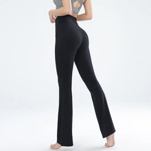 Load image into Gallery viewer, Women's leggings slim yoga pants women's high waisted wide leg pants sports bell bottoms breathable quick dry bottom
