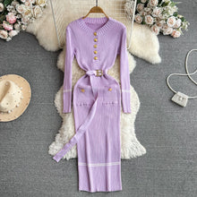 Load image into Gallery viewer, Elegant Rib Knit Pencil Dress

