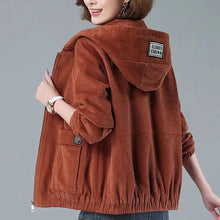 Load image into Gallery viewer, Corduroy Hooded Loose Jacket
