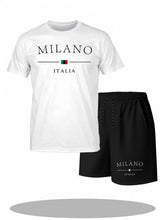 Load image into Gallery viewer, Men's Tracksuit 2 Piece O-neck Short Sleeve Shirt Shorts Set Men's Running Suit Plus Size T shirts Man Clothing Summer T-shirt
