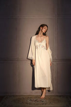 Load image into Gallery viewer, Elegant Female Long Robe Set Nightgown Silky Ice Silk Sleepwear Homewear SEXY Hollow Out Lace Nightdress Lingerie Loungewear
