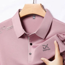 Load image into Gallery viewer, Men's Business Casual Short Sleeve Polo Shirt Solid Color with Badge Fashionable Breathable Comfortable Versatile Business Top
