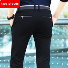Load image into Gallery viewer, Men’s Classic Black Slim Fit Office Dress Pants
