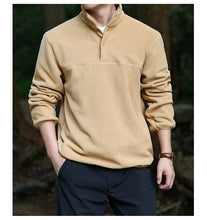 Load image into Gallery viewer, 2025 Men Sweatshirt Turtleneck Half Button Pullover Male Polar Fleece Casual Basic Elegant Work Wear Winter Autumn Warm Jacket
