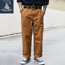Load image into Gallery viewer, SauceZhan XX001 Chino Pants Vintage Cargo Pants Men Pants  Men Cotton Straight Pants &amp; Capris Casual Pants 310g Thick Loose

