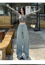 Load image into Gallery viewer, High Waisted Wide Leg Jeans Women Cotton Retro Denim Y2k Loose Fashion Design Sense Pant Streetwear Baggy Straight Trouser Woman
