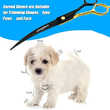 Load image into Gallery viewer, Pet Grooming Scissors   7inch Right and Left Hand Curved Scissors For Dog Grooming
