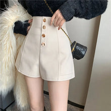 Load image into Gallery viewer, Black Shorts Women Spring Summer New Wide Leg Pants High Waist Single BreastedAApricot casual hot pants

