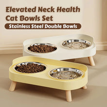 Load image into Gallery viewer, HOMEFISH Dopamine Multicoloured Tall Pet Feeder with Two Stainless Steel Bowls and Neck Support
