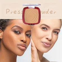 Load image into Gallery viewer, Matte Full Coverage Pressed Powder Foundation With Puff Applicator, 24H Fresh Wear Matte Weightless Finishing Powder Makeup
