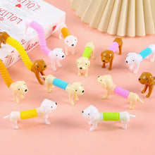 Load image into Gallery viewer, 10Pcs Stretchable Dog Stress Relief Pop Tubes Toy Kids Birthday Party Favors Pinata Filler Telescoping Sensory Squeeze Toy
