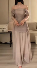 Load image into Gallery viewer, Modern Draped Velvet Evening Gown
