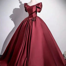 Load image into Gallery viewer, Wine Red Elegant Evening Dress  2026 New Toast Dress for Bride's Wedding High-end One Shoulder Performance Chorus Dress

