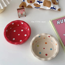 Load image into Gallery viewer, Pet Bowl Cute Ins Storm Dot Ceramic Bowl Dessert Breakfast Bowl Home Cat Dog Bowl Feeding Basin  Cat Caramics Supplies
