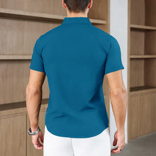 Load image into Gallery viewer, New Men's Business Casual Solid Color Short Sleeved Shirt for Summer Fashion No Ironing Comfortable and Versatile Top
