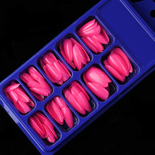 Load image into Gallery viewer, 120pcs/Box Bright Gloss Pink False Nails Medium Almond Simple Solid Color Press On Nails Soft Gel Full Cover Wearable False Nail
