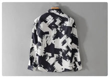 Load image into Gallery viewer, High-quality long-sleeved shirt for new autumn fashion, trendy brand, handsome business style, textured striped shirt, slim fit
