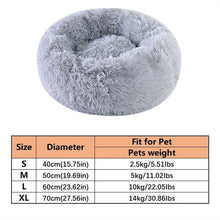 Load image into Gallery viewer, Soft Pet Cat Bed Pad Plush Warm Faux Fur dog Calm Bed Donut Round Bed Comfortable Sleeping Washable for Small Medium Dog and Cat
