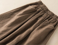 Load image into Gallery viewer, Women's Skirt Cotton Linen Casual Straight Skirts Woman Fashion 2026 Summer Loose Solid Color Button Long Skirts for Women
