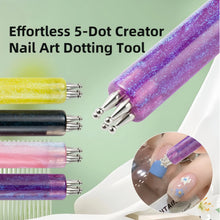 Load image into Gallery viewer, Nail Art Five-Petal Flower Dotting Tool, DIY Nail Design Brush, Acrylic Handle,  Professional &amp; Beginner Friendly, Portable
