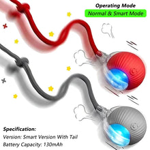 Load image into Gallery viewer, iLMH 1/2 PCS Cat Interactive Ball Toy Automatic Rolling Ball Faux Tail Rechargeable Smart Pet Electric Toy Pet Toy Imitate Mouse
