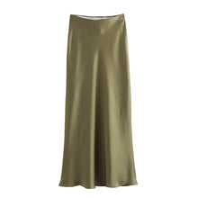 Load image into Gallery viewer, HH Skirts For Women 2024 Summer Solid Satin Sheath Long Skirt Female Show Curve Beach Outfits For Woman Mermaid Skirts
