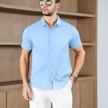 Load image into Gallery viewer, New Men's Business Casual Solid Color Short Sleeved Shirt for Summer Fashion No Ironing Comfortable and Versatile Top

