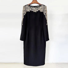 Load image into Gallery viewer, Elegant Beaded Straight Midi Dress
