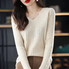 Load image into Gallery viewer, V Neck Office Knit Sweater
