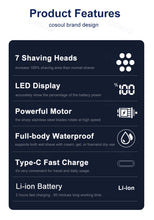 Load image into Gallery viewer, Shaver for Men Electric Shaver Bald Head Shaver 5 in 1 Hair Clipper for Bald Man Beard Trimmer Shaving Machine Bald Head Razor 7

