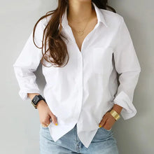 Load image into Gallery viewer, Elegant Turn-Down Collar Office Blouse
