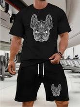 Load image into Gallery viewer, Trendy Suits for Men Men's Summer Shorts Set Gym Outfit Student Short Sleeve Tee 2 Piece Set Tracksuits Men Casual Men Clothing
