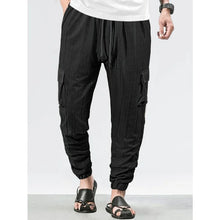 Load image into Gallery viewer, Men's Grid Cargo Joggers Drawstring Elastic Waist Multi Pocket Casual Ankle Length Trousers
