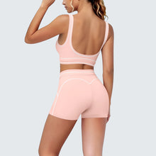Load image into Gallery viewer, New Woman Yoga Set Color Blocking Sexy Sport Bra Yoga Underwear with Chest Pad High Waist Stripe Running Fitness Shorts Yoga Set
