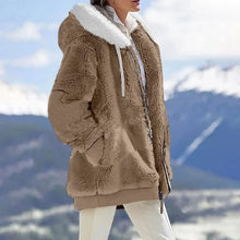 Load image into Gallery viewer, Autumn Winter Fashion Women's Coat New Casual Hooded Zipper Lady Clothes Cashmere Female Fleece Jacket Solid Color Ladies Coats
