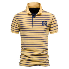 Load image into Gallery viewer, Striped Embroidered Cotton Summer Polo
