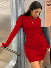 Load image into Gallery viewer, Slim Turtleneck Bodycon Mini Dress
