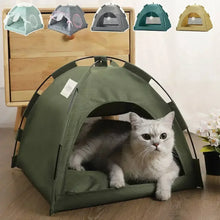 Load image into Gallery viewer, Pet Tent Bed Removable Cat Sofa Basket Canvas Semi-enclosed Cat House Dog Cave Hut Cat Sleeping Bed for Room Decor Pet Supplies
