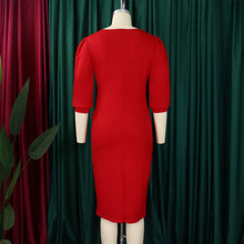 Load image into Gallery viewer, Elegant O-Neck Sheath Midi Dress
