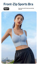Load image into Gallery viewer, High-strength Shockproof Front-zip High Elasticity Anti-sagging Plus-size 100% Nylon High Support Seamless Sports Bra Beautiful
