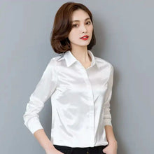 Load image into Gallery viewer, Elegant Satin Silk Office Blouse
